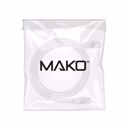 Picture of Mako Mako USB-C To USB-C Nylon Cable 60W USB 2.0 1M in White Bulk